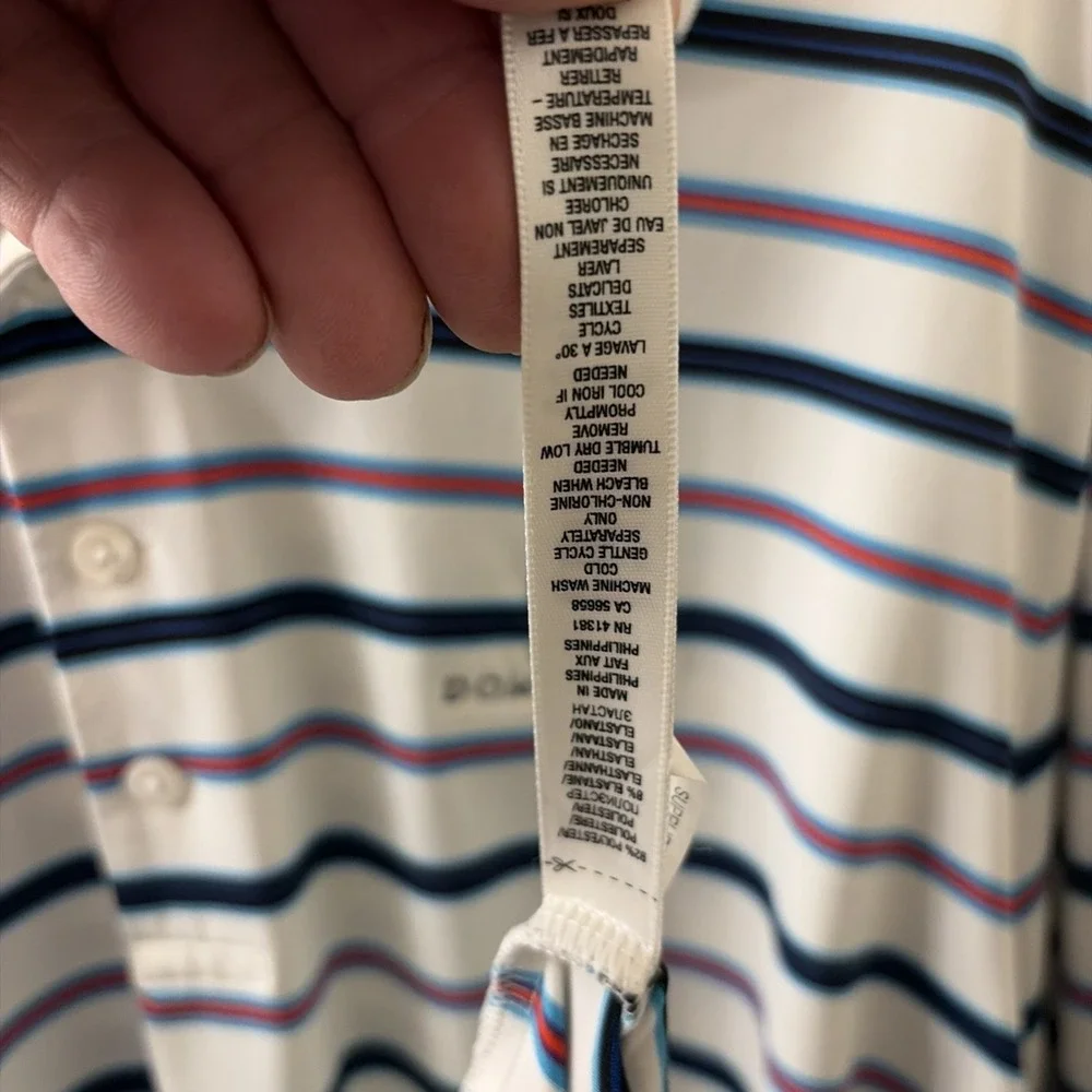 Ralph Lauren RLX Golf Polo The Dominion Logo‎ Red White Blue Stripes XL